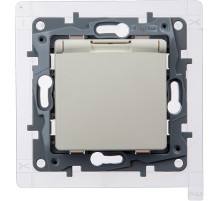 Legrand Etika Слоновая кость Розетка 2К+З IP44