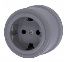 BIRONI Лизетта Пластик Титан Розетка с/з