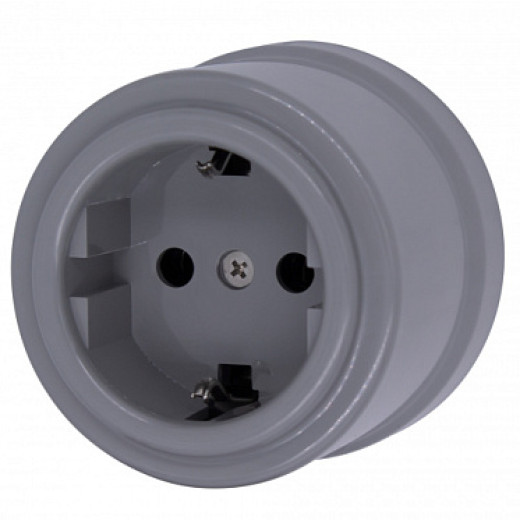 BIRONI Лизетта Пластик Титан Розетка с/з