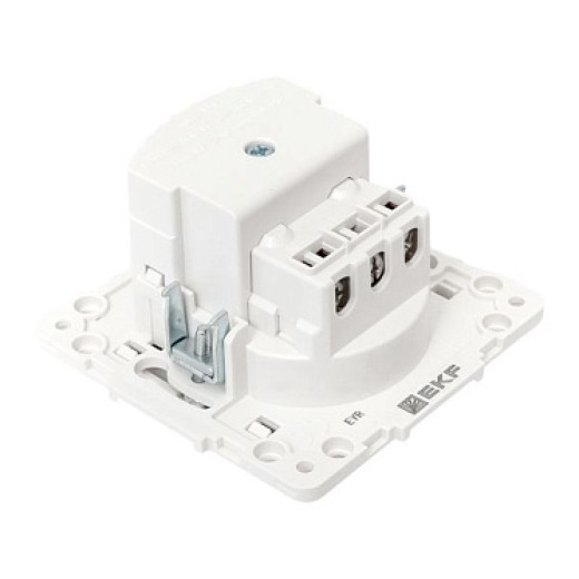 EKF Стокгольм Механизм Розетки 1-местной с/з, USB 2A 16А винтовые клеммы белый с защ. штор.