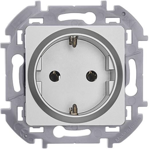 Legrand/Daccord INSPIRIA Алюминий Розетка 2К+З - немецкий стандарт - 16 А - 250 В