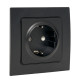 EKF PROxima Стокгольм Черный Розетка с/з, со шторками, 16А ,винт.клеммы