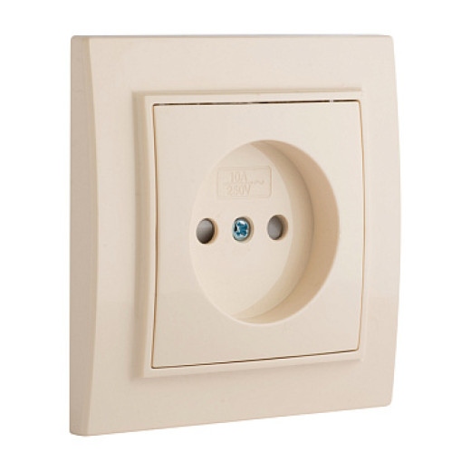 EKF Basic Минск Бежевый Розетка б/з, со шторками, 10 А, СП