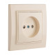 EKF Basic Минск Бежевый Розетка б/з, со шторками, 10 А, СП