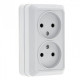 EKF PROxima Рим Розетка 2-местная 10А без заземления белая