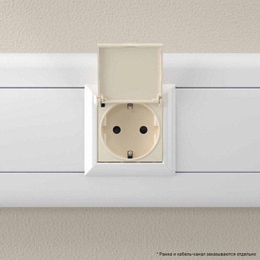 DKC Avanti Розетка с крышкой модульная, 2P+E, с з/ш, 