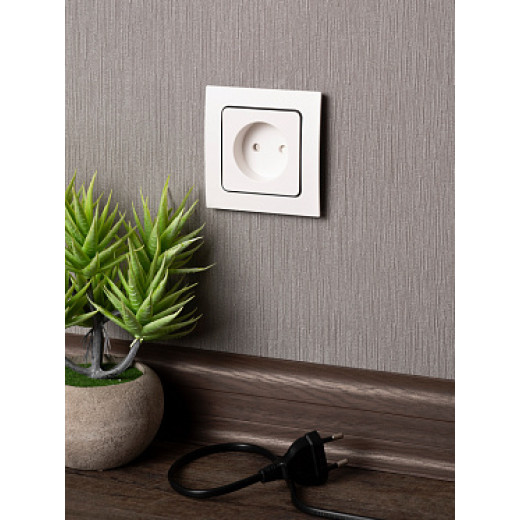 EKF PROxima Стокгольм Белый Розетка б/з, со шторками, 10 А