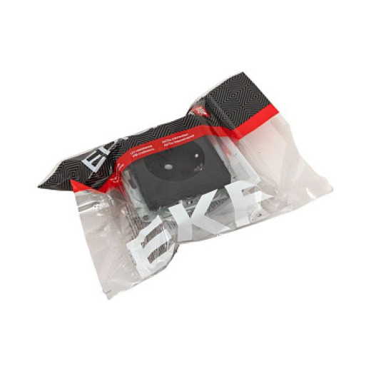 EKF Эпика Механизм розетки, 16А, с заземлением, без шторок, чёрный