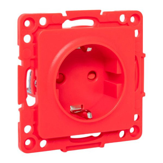 EKF PROxima Стокгольм Механизм Розетки 1-местной с/з 16А винтовые клеммы красный с защ. штор.