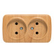 EKF Basic Минск Светлое дерево Розетка 2-ая, б/з, 10А, ОП
