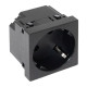 EKF Розетка 45х45 с зазем. 45 градусов, быстрозажимные клеммы, черная, матовая