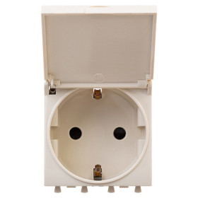 DKC Avanti Розетка с крышкой модульная, 2P+E, с з/ш, 