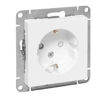 EKF Эпика Механизм розетки, 16А, с заземлением, со шторками, белый