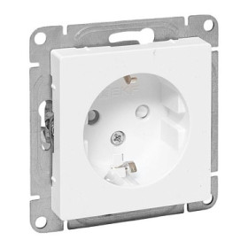 EKF Эпика Механизм розетки, 16А, с заземлением, со шторками, белый