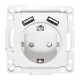 EKF Стокгольм Механизм Розетки 1-местной с/з, USB 2A 16А винтовые клеммы белый с защ. штор.