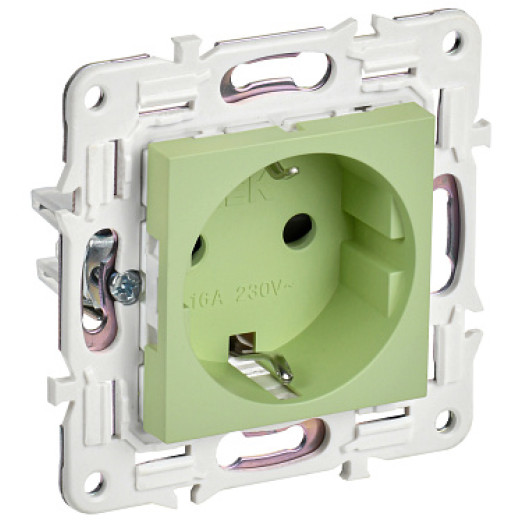 IEK SKANDY Мятный Розетка с/з с защитными шторками 16А б/к SK-R06G