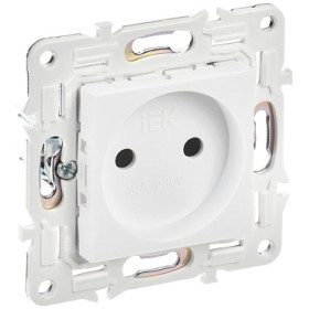IEK SKANDY Арктический белый Розетка б/з 10А SK-R02W