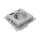 EKF Эпика Механизм розетки с USB-A+С - 2шт, 16А, с заземлением, со шторками, белый