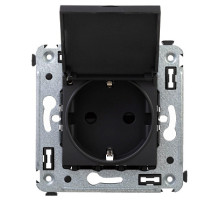 DKC Avanti Розетка с крышкой в стену, 2P+E, с з/ш, 