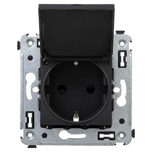 DKC Avanti Розетка с крышкой в стену, 2P+E, с з/ш, 