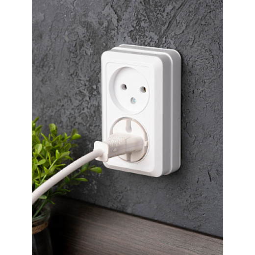 EKF PROxima Рим Розетка 2-местная 10А без заземления белая