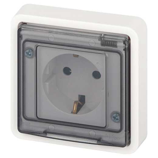 ЭРА 11-2522-01 Розетка Эксперт 2P+E IP55, шторки, 16A-250В, СУ, белый