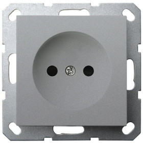 Jasmart G Алюминий Розетка б/з со шторками 16A 250V~