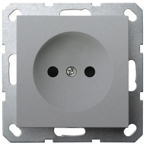 Jasmart G Алюминий Розетка б/з со шторками 16A 250V~