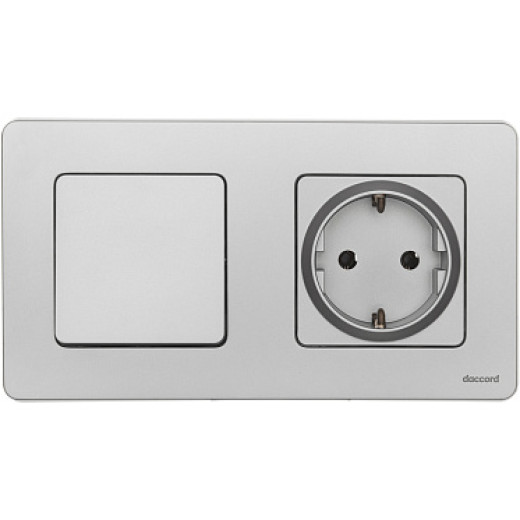 Legrand/Daccord INSPIRIA Алюминий Розетка 2К+З - немецкий стандарт - 16 А - 250 В
