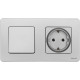 Legrand/Daccord INSPIRIA Алюминий Розетка 2К+З - немецкий стандарт - 16 А - 250 В