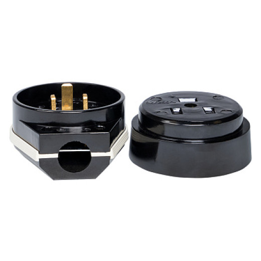 EKF PROxima Разъем РШ-ВШ 32А 250В 2P+PE (ОУ) карболитовый черный