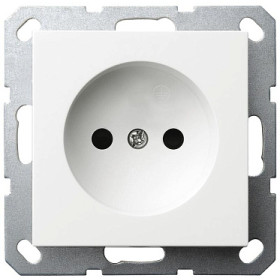 Jasmart G Белый глянцевый Розетка б/з со шторками 16A 250V~
