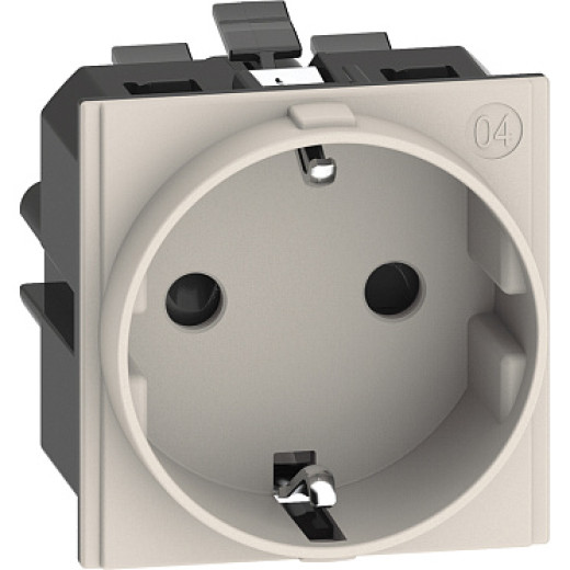 BT Living now Песочный Механизм Розетка немецкого стандарта 2К+З 16А автоматич клеммы 2 модуля