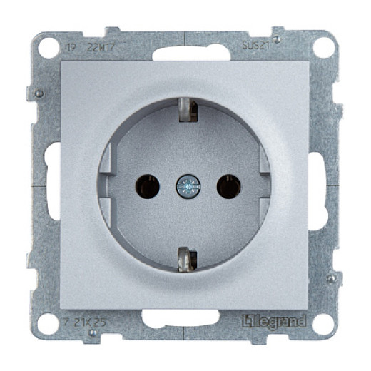 Legrand/Daccord SUNO Алюминий Розетка 2К+З 16А 250В.Винтовые зажимы.