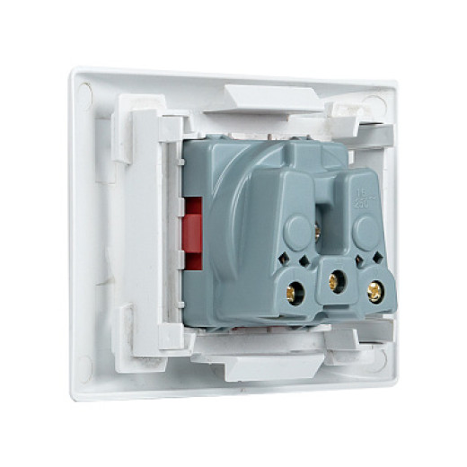 EKF PROxima Розетка 45х45 (2 модуля), с заземлением, красная, прямая