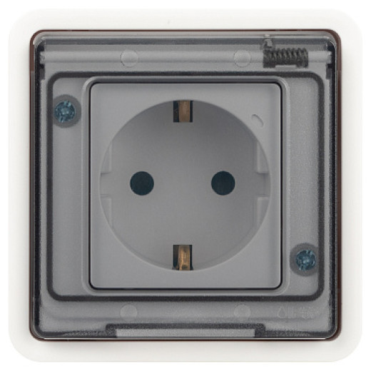 ЭРА 11-2522-01 Розетка Эксперт 2P+E IP55, шторки, 16A-250В, СУ, белый