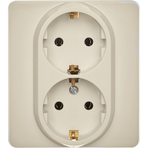 Legrand/Daccord INSPIRIA Слоновая кость Розетка 2 x 2К+З - немецкий стандарт - 16 А - 250 В