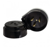 EKF PROxima Разъем РШ-ВШ 32А 250В 2P+PE (ОУ) карболитовый черный