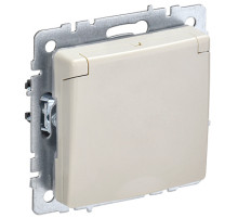IEK BRITE BASE Бежевый Розетка 1-м с/з с защ шторк и крышк 16А IP20 РСбш10-3-БрКр