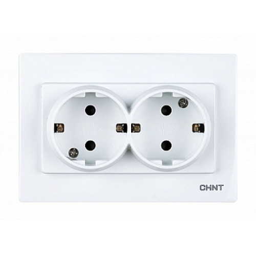 CHINT 2-местная розетка с заземляющим контактом 16А 250В модульная