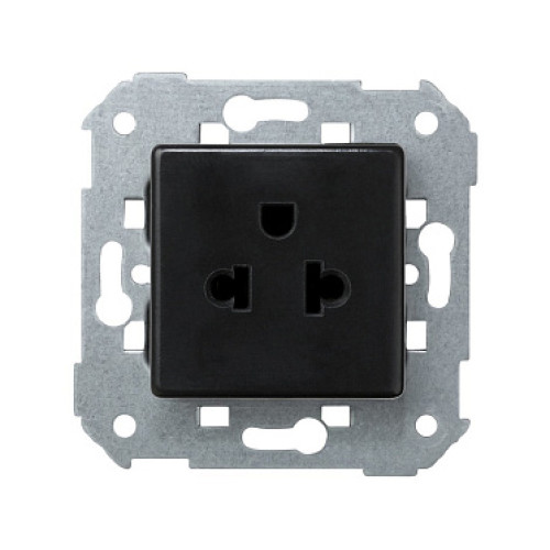 Simon 82 detail Графит Розетка 2-х полюсная американо-европейская, 15А/125В,16А/250В, винтовой