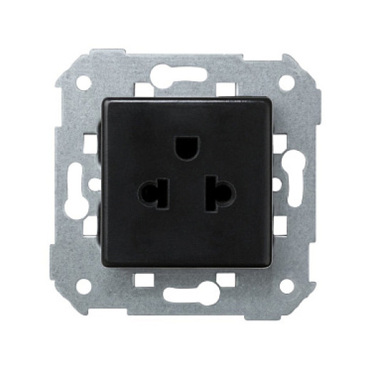 Simon 82 detail Графит Розетка 2-х полюсная американо-европейская, 15А/125В,16А/250В, винтовой