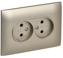 IEK SKANDY Шампань Розетка 2-ая б/з с защитными шторками 10А в сборе SK-R09Sh