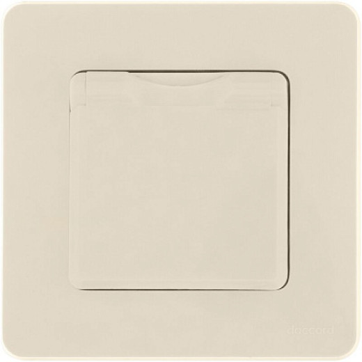 Legrand/Daccord INSPIRIA Слоновая кость Розетка 2К+З IP 44 с откидной крышкой и шторками - немецкий стандарт - 16 А - 250 В