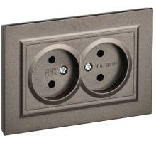 IEK BRITE Темн.бронза Розетка 2-я без з/к/ш 10А в сборе РС12-2-БрТБ