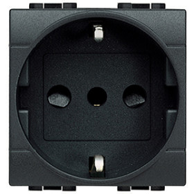 BT LL Антрацит Розетка с/з, 10А/16А, 2 мод (нем/итал стандарт)