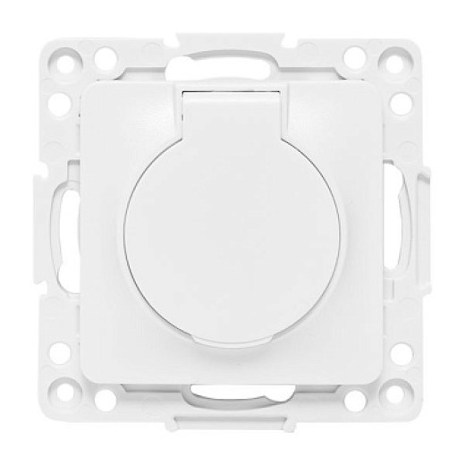 EKF PROxima Стокгольм Белый Розетка с/з, со шторками и крышкой, 16А, IP44