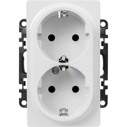 Legrand Valena LIFE DIY Бел Розетка 2-ая с/з с защитными шторками, безвинт.зажим