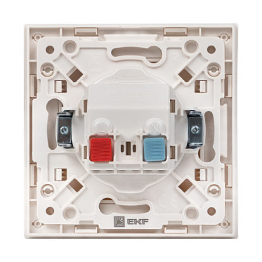 EKF PROxima Стокгольм Белый Розетка б/з, со шторками, 10 А