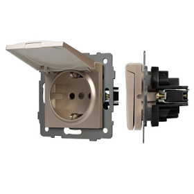 Arlight Механизм розетки влагозащищённый SCT-MCP-PL-GD-V (250V, 16A) (-)